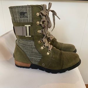 Olive green Sorel boots